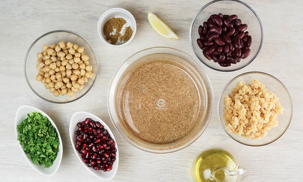 Bean Salad with Pomegranate Seeds