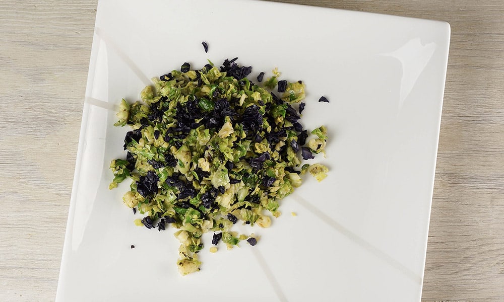 Red Cabbage & Brussels Sprout "Rice"